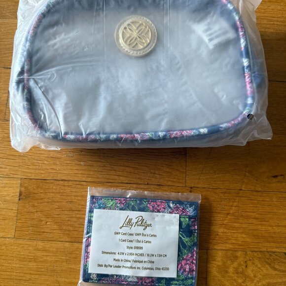 Lilly Pulitzer NWT GWP Clear Belt Bag & matching Card Holder in Dahlia Licious - Picture 2 of 6